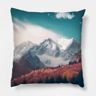 Swiss Alps in autumn Pillow