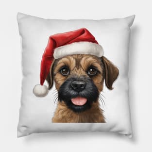 border terrier christmas Pillow