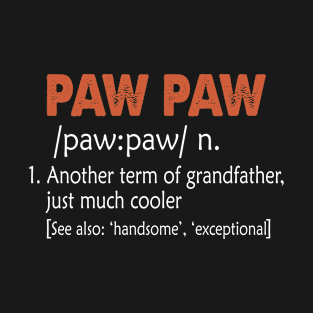 Paw Paw Like a Grandfather But So Much Cooler Definition Xmas T-Shirt