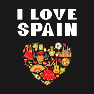 I Love Spain Spanish Symbols T-Shirt