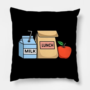 Lunch Milk Apple Pillow