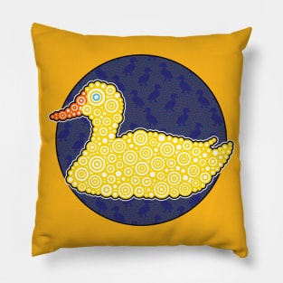 Yellow Duck Circle Design Pillow