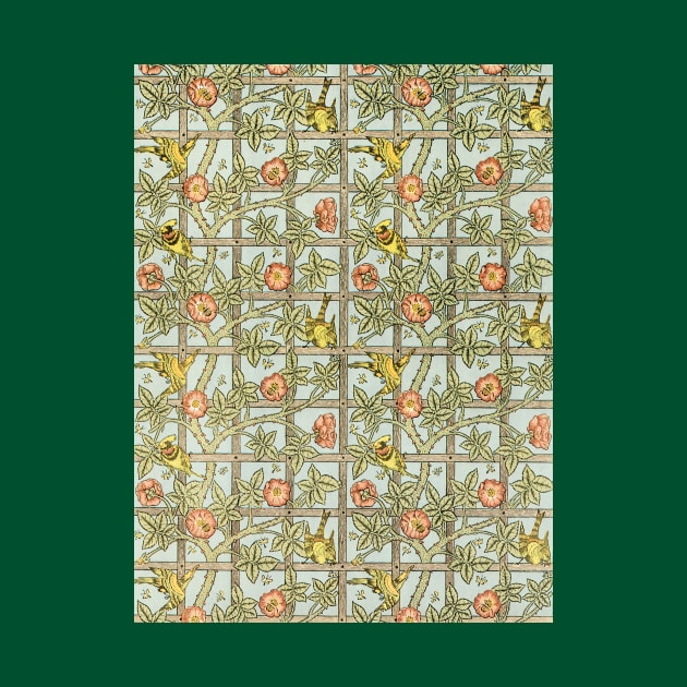 Trellis by William Morris, Vintage Textile Art by MasterpieceCafe