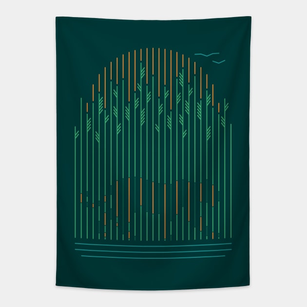 Tiger In The Grass Tapestry by Thepapercrane