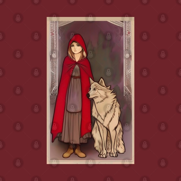 Vintage Fairy Tales - Little Red Riding Hood - Girl Wolf by ZiolaRosa