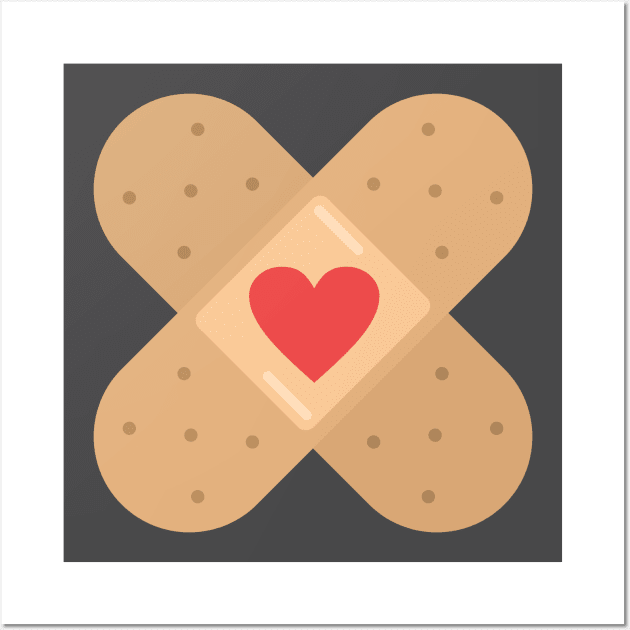 Heart Love Plaster - hearts loving nurse Band-Aid - Plaster - Posters and  Art Prints