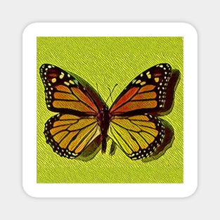 Butterfly Monarch with Green Magnet