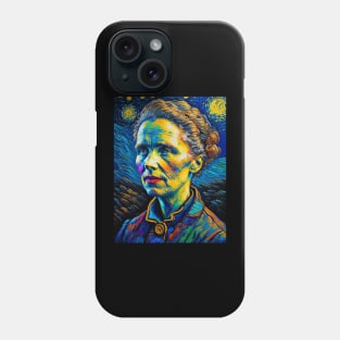 Marie Curie in starry night Phone Case