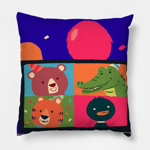 Virtual Party Design Pillow by Go-Buzz