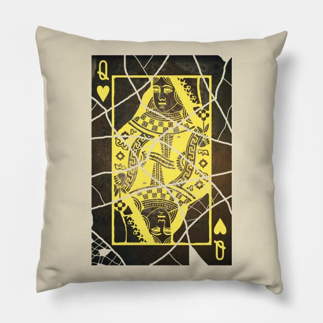 Queen of broken hearts Pillow by Lamink