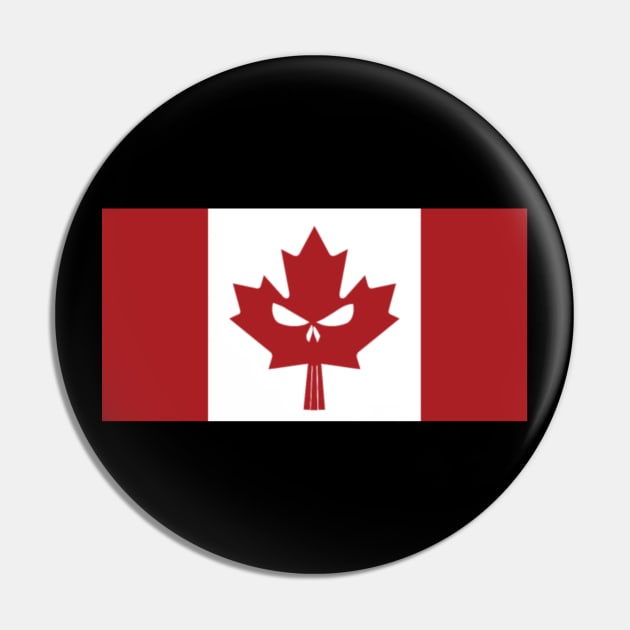 Niche Skull Island Mod Art  Canadian Skull Flag Pin by LailaLittlerwm