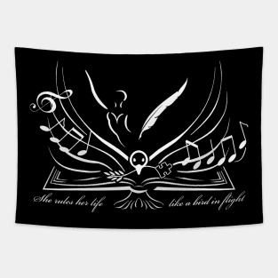 Bird in Flight (White) Tapestry