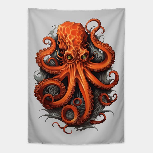 Octopus Tattoo Tapestry by JunkyDotCom