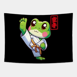 Cute Karate frog Tapestry