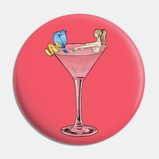 Cosmo Mermaid Cocktail Illustration Pin