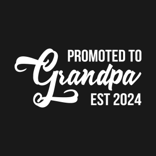 Promoted To Grandpa Est 2024 Gift For New Dad T-Shirt