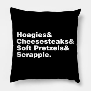 Philadelphia Food Helvetica Pillow