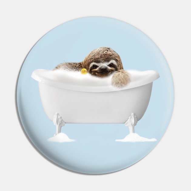 Sloth in Bathtub Pin by Sruthi