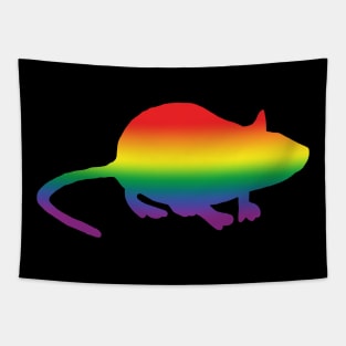 Rainbow Silhouette Rat Tapestry