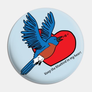 Bluebird in my heart Pin