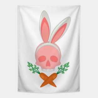 Skull with Bunny Ears Tapestry