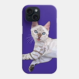 Snow Lynx Bengal Cat Blep Phone Case