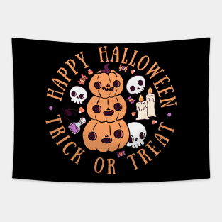 Halloween Halloween trick or treat a fun pumpkin pile design Tapestry