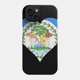 Belizean Jigsaw Puzzle Heart Design - Gift for Belizean With Belize Roots Phone Case