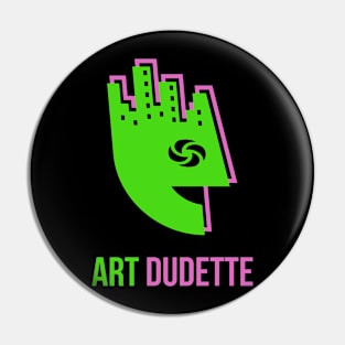 Art Dudette In Lime And Pink Pin