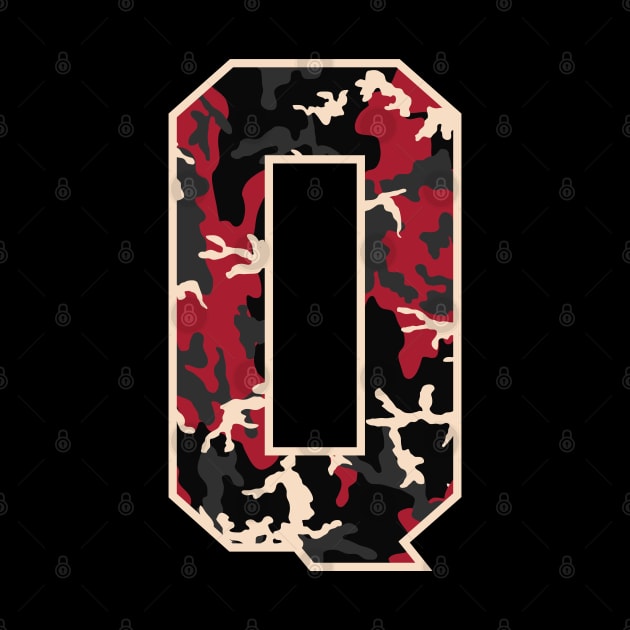 Initial Capital Letter Q Camo Alphabet Gift Women Men Kids by teeleoshirts