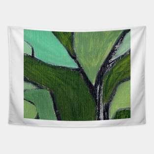 Abstract Oil Painting 2c20 Fern Olive Seafoam Green Tapestry