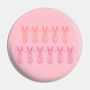 Happy Easter Pink and Orange Pin