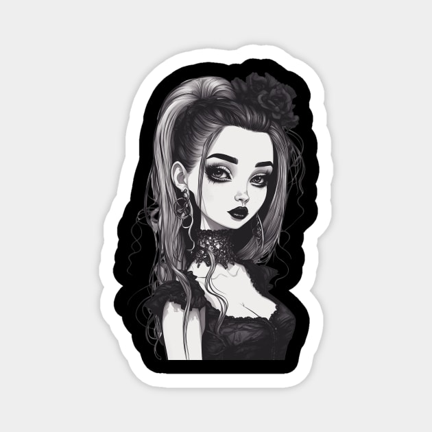 Goth Black is my Happy Color Magnet by animegirlnft