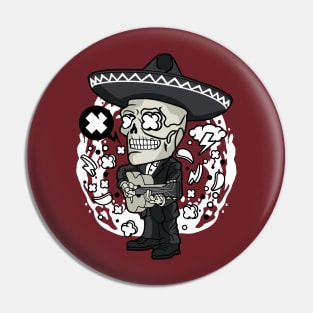 day dead skull playing guitar Pin