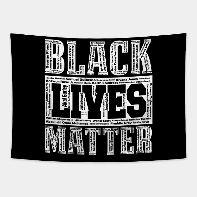 Black Lives Matter With Names - Never Forget, Say Their Names Tapestry by SiGo