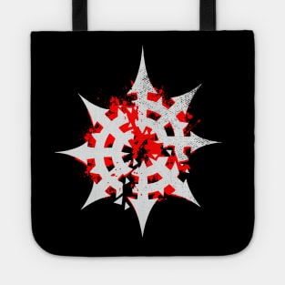 Eight-Pointed Blood Star of Chaos white Tote