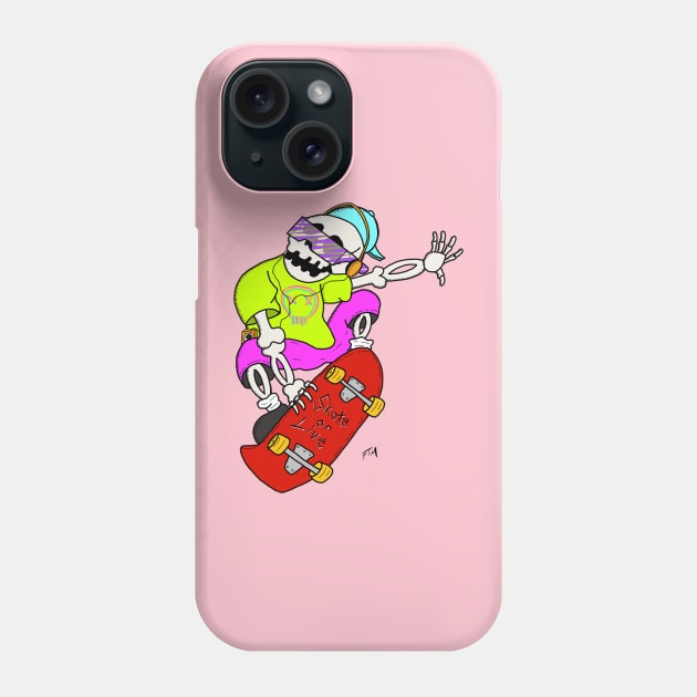 Skate or Live Phone Case by Foxtrotmadlyart