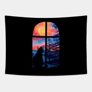 Cat in shadows Tapestry