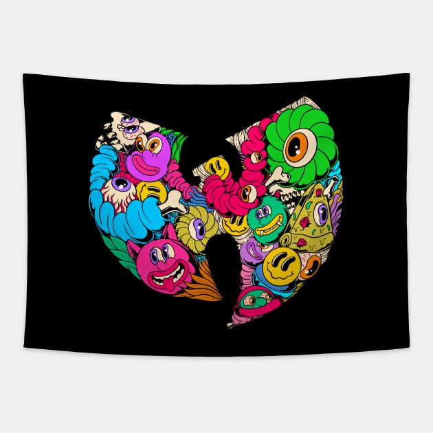 Wutang Doodle Art Tapestry by Moza Design