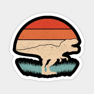 Trex Dinosaur Retro Sunset Magnet