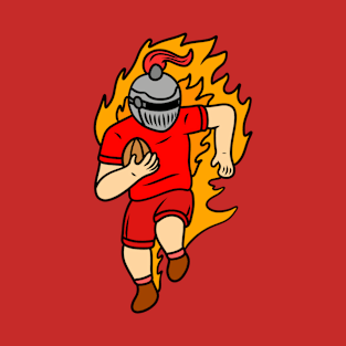 Cute cartoon knight playing rugby T-Shirt