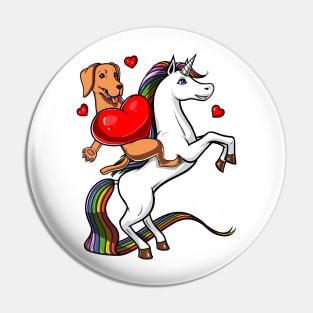 Labrador Retriever Dog Riding Unicorn Pin