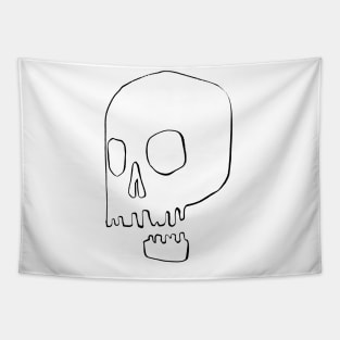 Hand-drawn Black Skull Tapestry