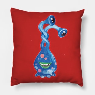 Halloween  Scary Blue Monster Pillow