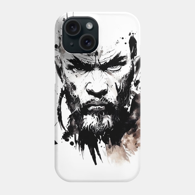 Warrior Man Wild Nature Free Spirit Art Brush Painting Phone Case by Cubebox