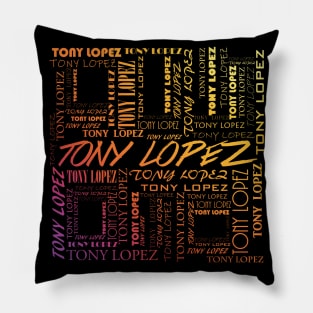 Tony Lopez Logo name pattern rainbow - Tiktok Lopez brothers | Hype house Pillow