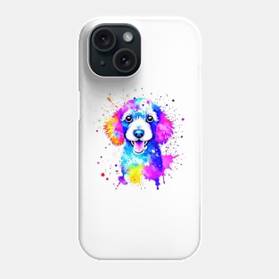 Colorful Poodle Splatter Art - Elegant Canine Expression Phone Case