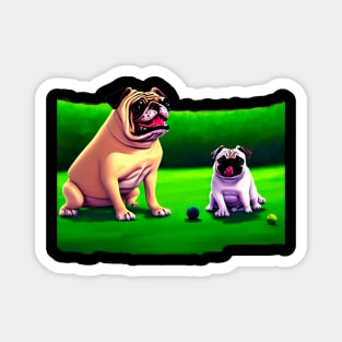 Bulldog and Pug Magnet