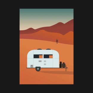 Camper in the Desert at Sunset T-Shirt