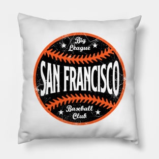 San Francisco Retro Big League Baseball - White Pillow